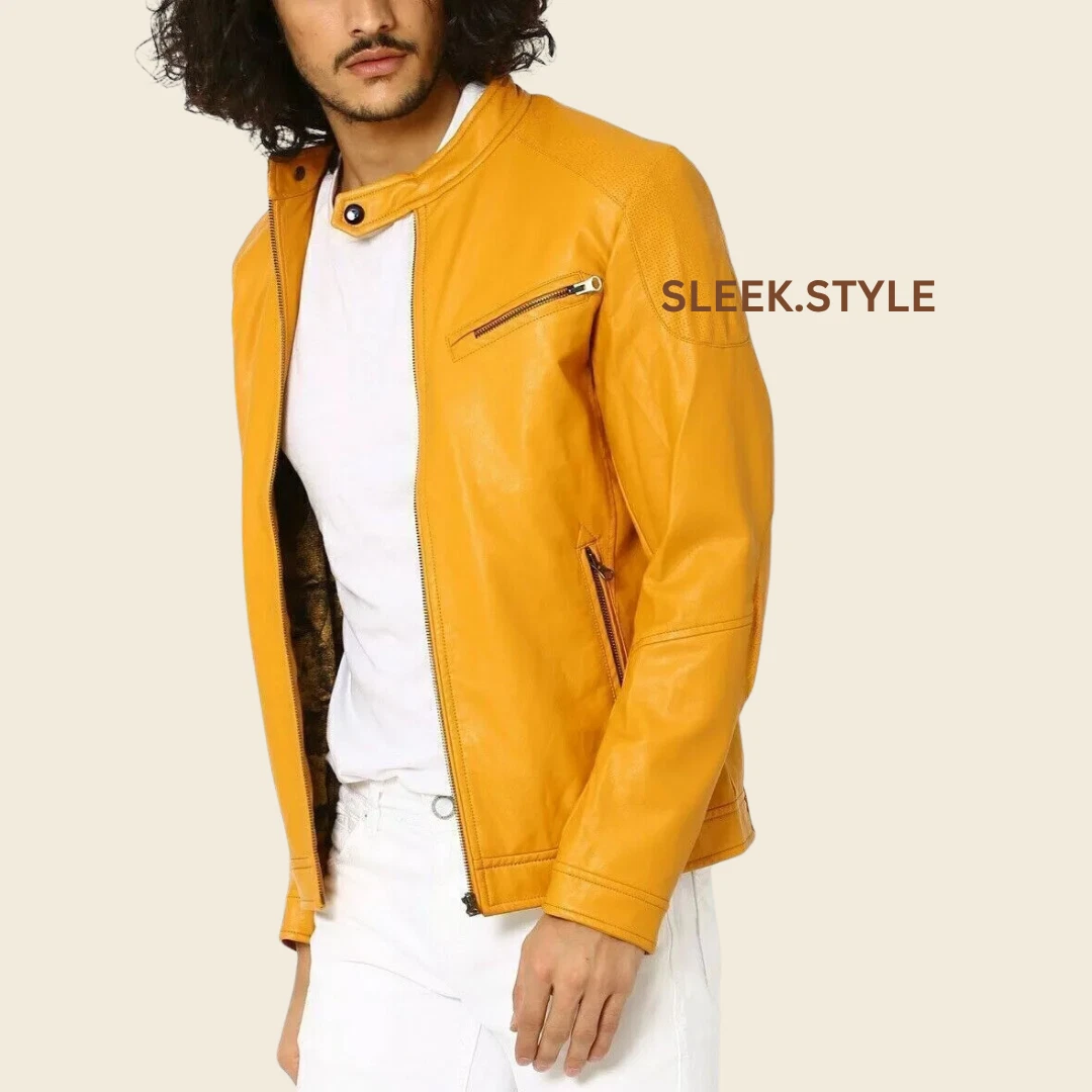 New Leather Casual Biker Winter Mens Leather Jacket Soft Modern Lambskin Wear