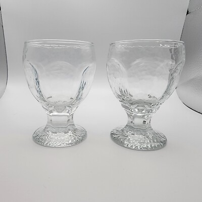 Libbey Chivalry Clear Rocks Footed Glasses Barware Set of 2- 8 oz Drinkware