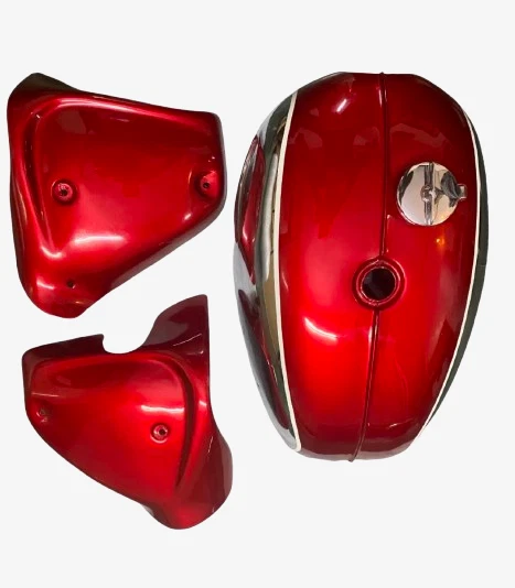 ADECUADO PARA BSA A65 THUNDERBOLT 4 GALONES CEREZA CROMO GASOLINA TAPA PANEL Foto 2 de 4