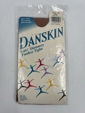 Danskin 1987 Girls  Shimmery Footless Tights - Style 351 Toast - Size M/L