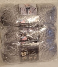  3 Pack Lion Brand Yarn 135-149K Hometown Bulky Yarn, Dallas Grey