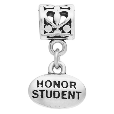 Sterling Silver Honor Student Graduation Charm | European Style Dangle Bead For Bracelets - View #2