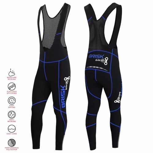 Briskbike Pro Vibrant Compression Tight Fit Cycling Padded Bib Pants Trousers - Picture 4 of 19