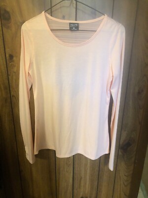 ZELOS Active Wear Pullover Top Women s X Small Peach Poly Spandex Stretch NWOT