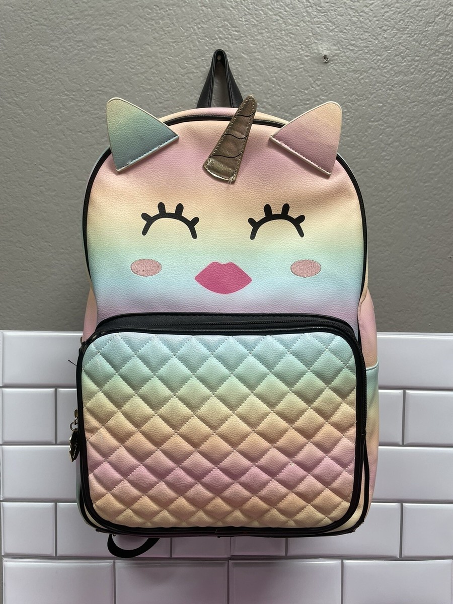 Luv Betsy Johnson Unicorn Backpack - Cream and Gold Luv Betsey Johnson Cloth Unicorn/Stars Backpack Gold  main image 2