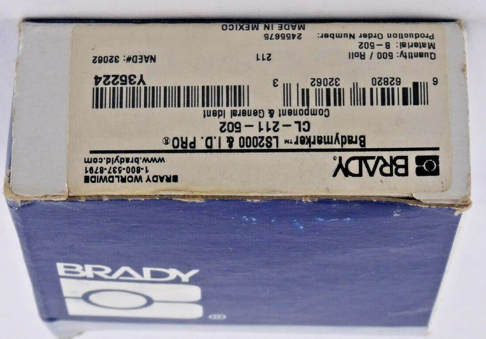 Brady CL-211-502 Labels Qty. 500 32062 White *BOX DAMAGE* B-502 Free Shipping - Image 3 of 4