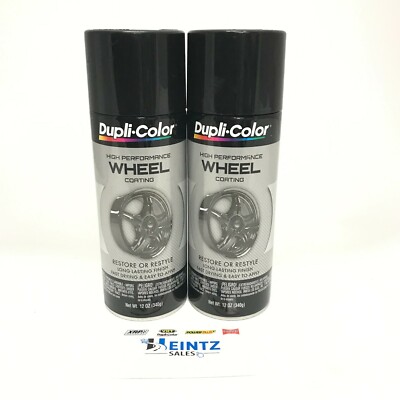 Duplicolor HWP108-2 Pack High Performance Wheel Coating Gloss Black color - 12oz