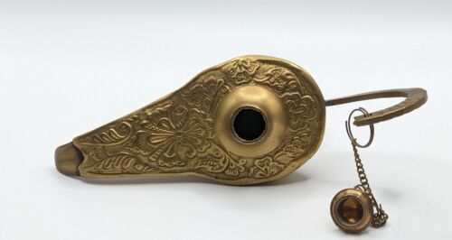 Brass Genie Lamp Incense Burner Vintage 3.5" Tall x 7 Long” - Picture 10 of 11