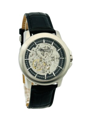Kenneth Cole New York KC1979 Automatic Skeleton Black Leather
