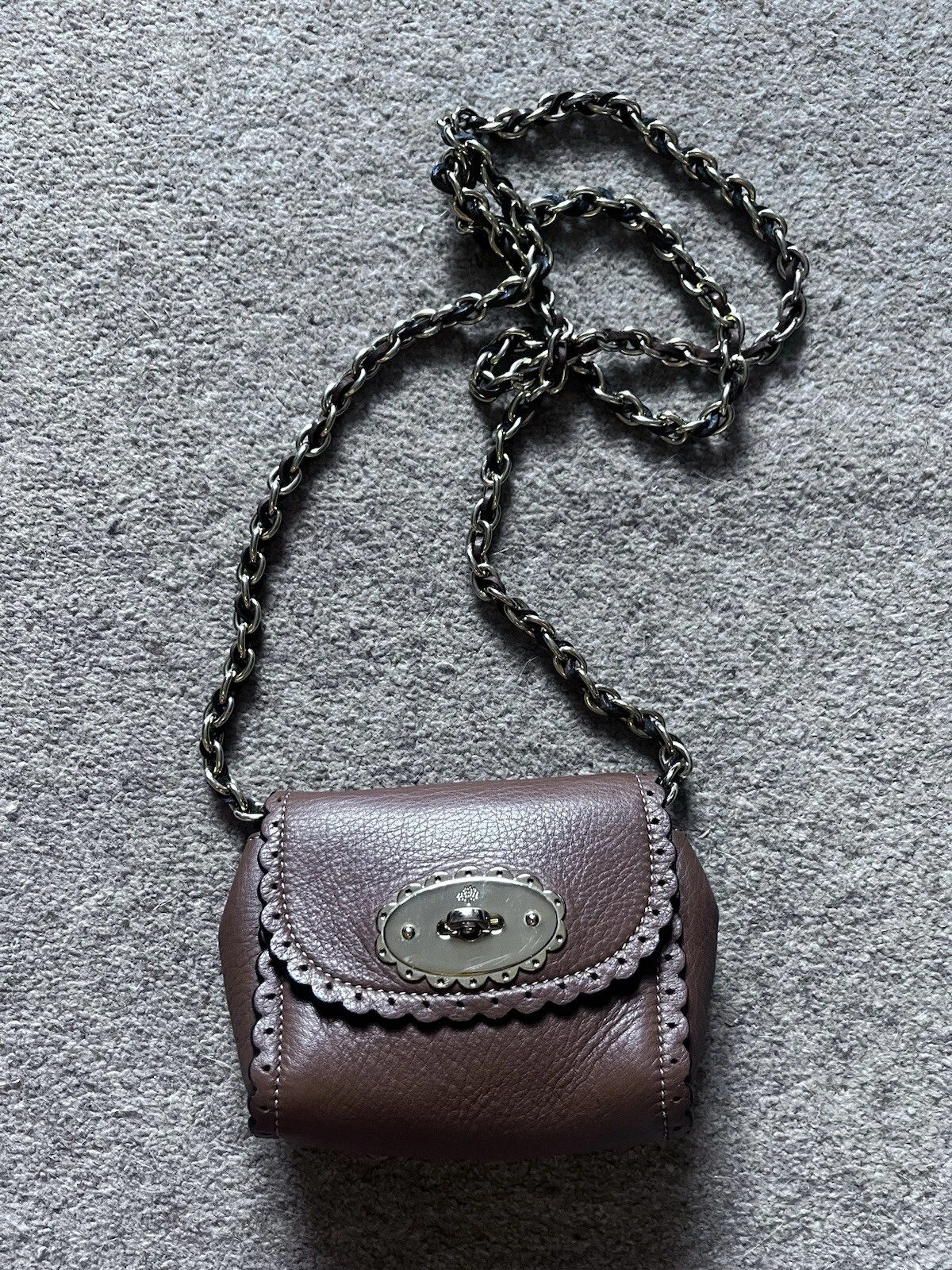 Mulberry Mini Giglio Biscotto Pelle di Rovere