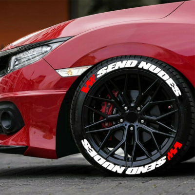 SEND NUDES Tire Lettering Permanent Sticker 1.06 Wheel 15-22 Letters 8 Kits - Foto 5