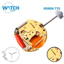 Ronda 775 CYMA FINISH Movement SWISS     Made Gray Date Disk at 6, 3HANDS.