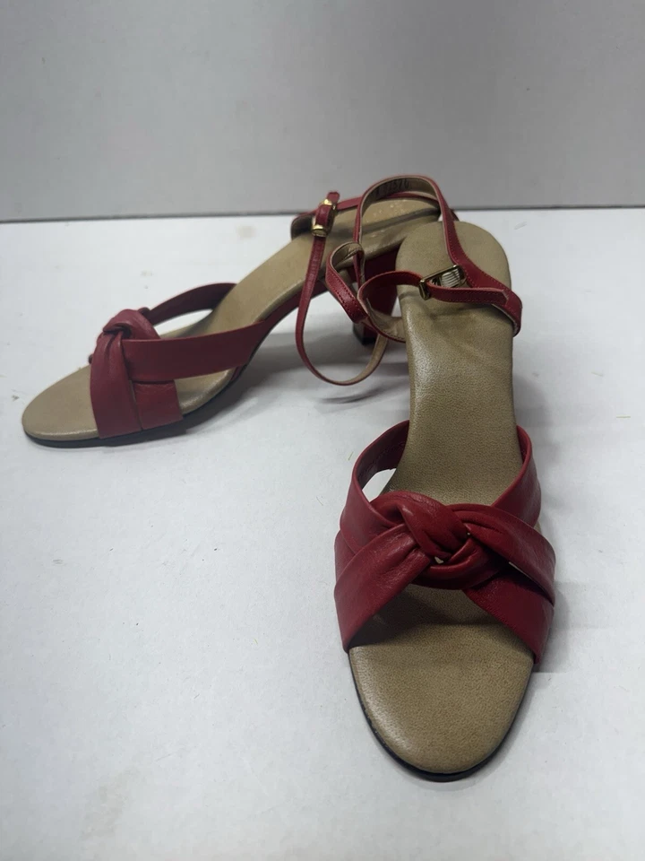 Vintage Magdesians Red Strap Women’s Sandals Size 10  Open Toe - Image 2 of 4