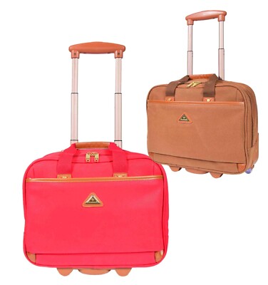 Executive Laptoptasche auf Rädern Kunstwildleder Pilotenhülle für Geschäftsreisen A04021