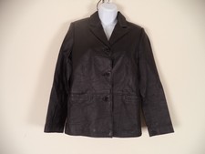 Women's Black Clio Leather Jacket. Ps. 100% Leather. Long Sleeve.