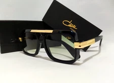 Cazal Sunglasses Black & Gold Frame Green Lens Tinted Men's Women's Eyewear