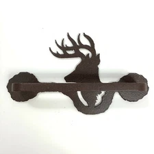 Metal Whitetail Deer Drawer Pull Rustic Lodge Cabin Core Reversible Brown Powder