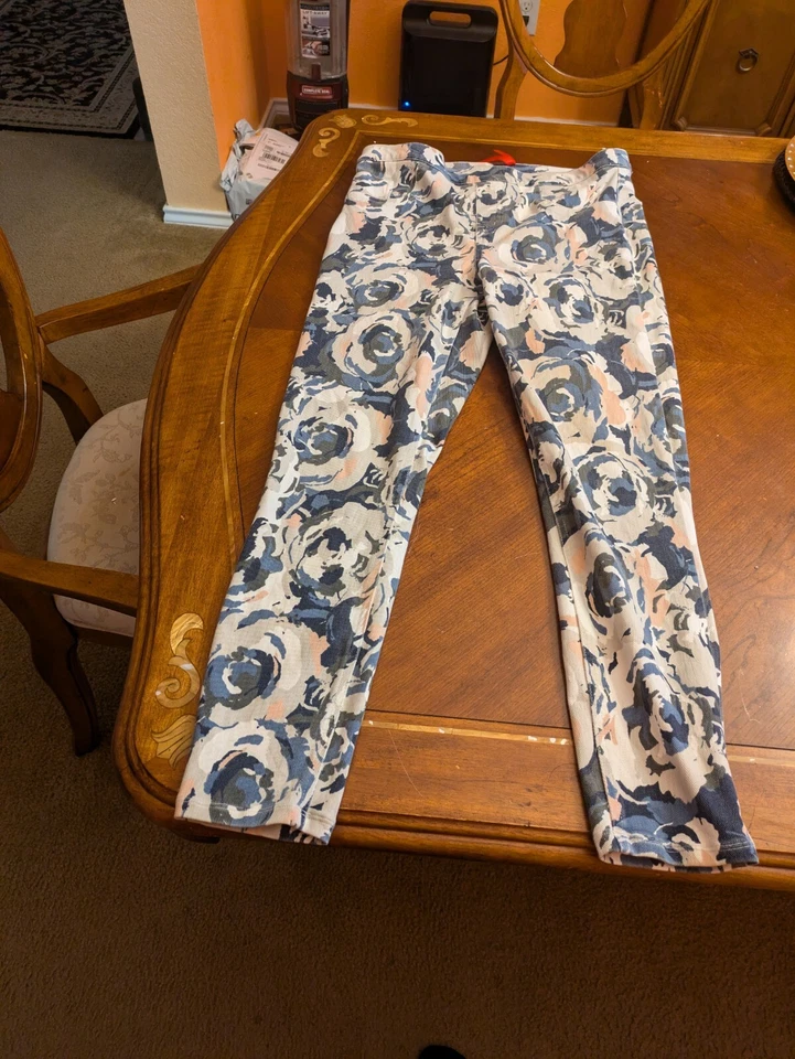 Spanx Jean-ish Ankle Leggings Womens Size L Camo Floral Abstract Multi Color - Image 4 of 4