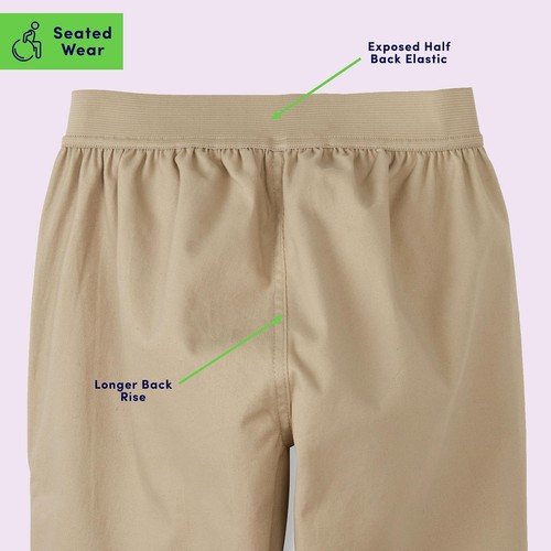 Boys' Adaptive Seated Straight Fit Stretch Twill Pant Easy Access Thigh Pocket - Picture 3 of 6