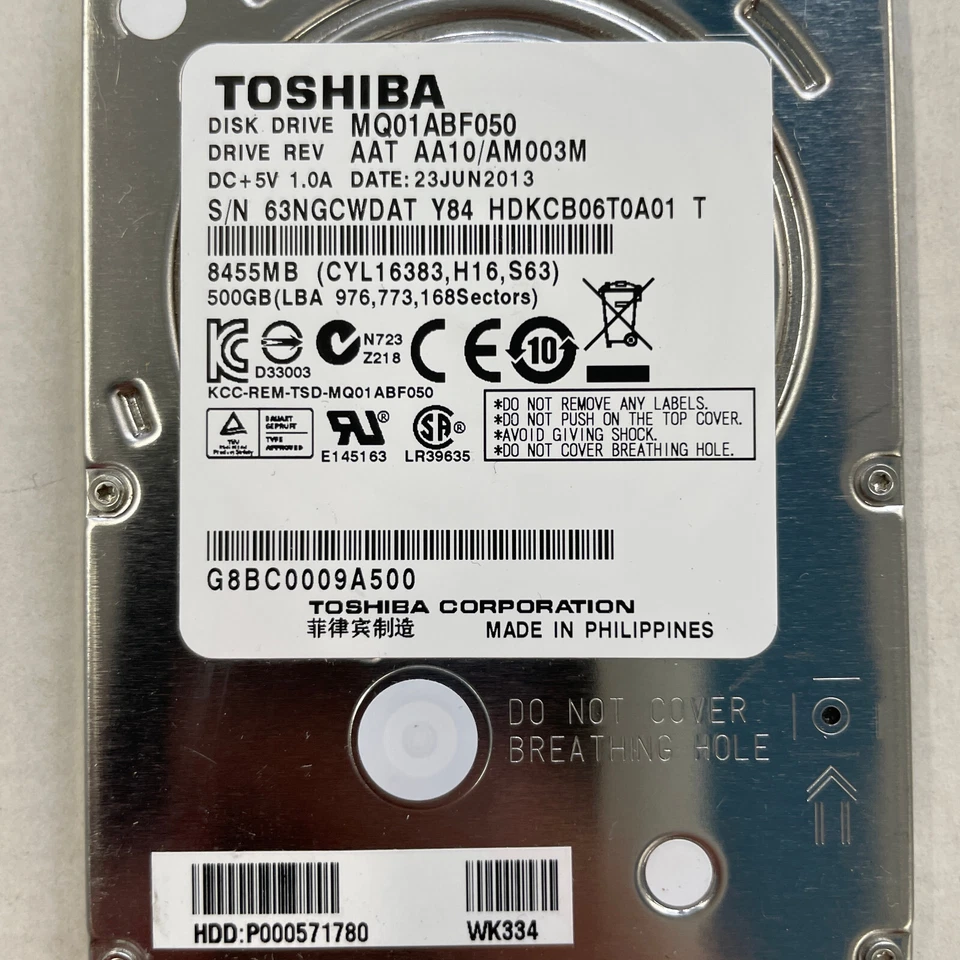 Toshiba 500GB 2.5" SATA HDD 5400 RPM 6GB/s 8MB Cache Hard Drive MQ01ABF050 - Image 2 of 4