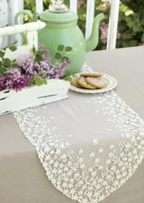 Heritage Lace White BLOSSOM Table Runner 12" x 46" - Made in USA!