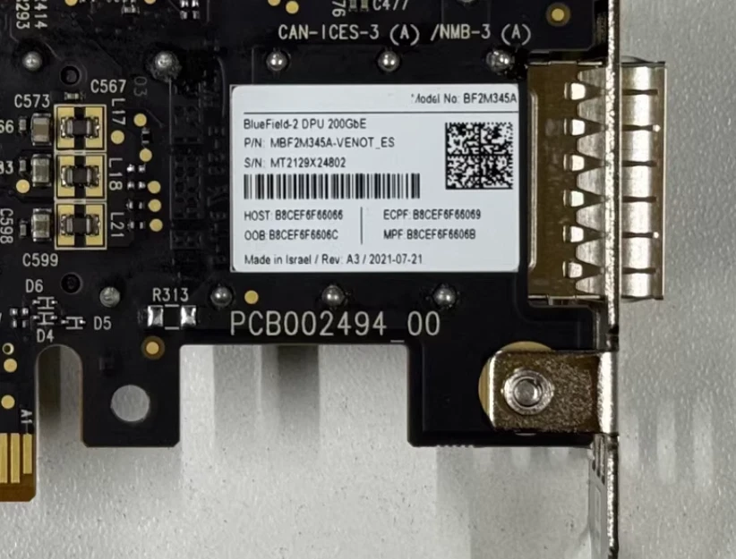 Mellanox MBF2M345A BlueField-2 DPU 200GbE MBF2M345A-VENOT_ES Adapter card - Image 3 of 4