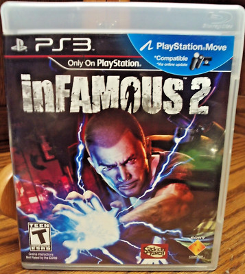 inFamous 2 Sony PS 3 (2011)  PS 3- Action Adventure CIB Manual- Rated Teen   L32