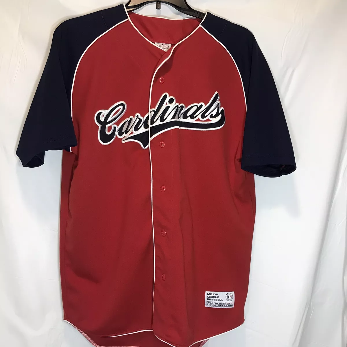 St. Louis Cardinals MLB Baseball Jersey True Fan Button Red Blue