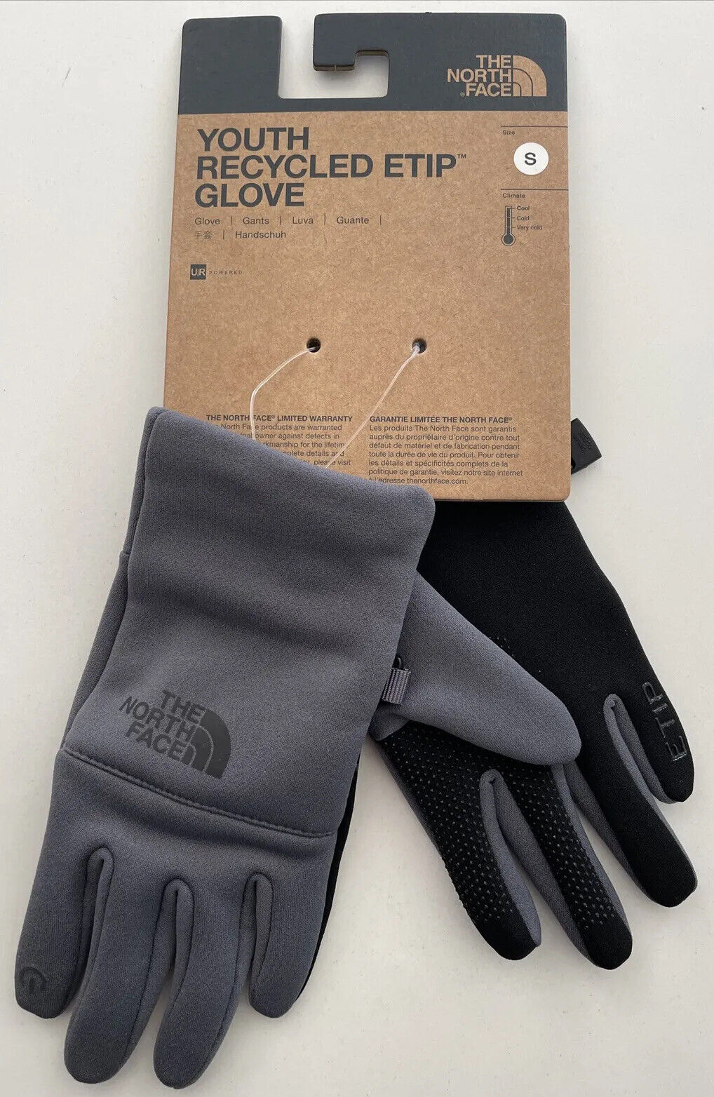 NEW The North Face Youth Recycled Etip Glove Vanadis Gray Small | eBay