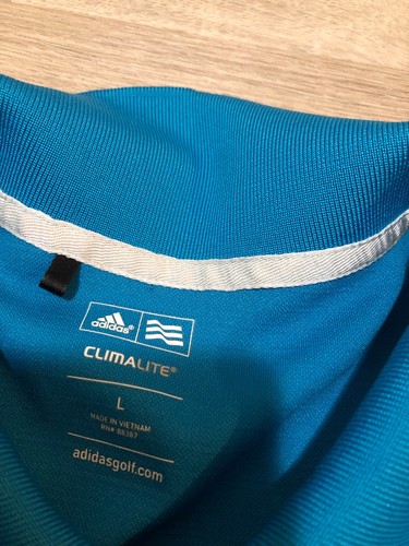 Adidas Golf Tennis Short Sleeve SS Men's Polo Shirt Teal Blue Green Large L 754 - Picture 9 of 9