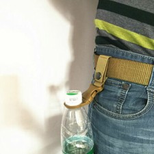 3PC Outdoor Water Bottle Holder Clip Molle Hiking Tactical Carabiner Belt Buckle