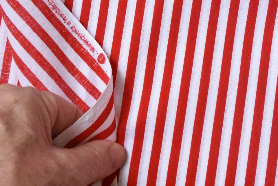 26" Long, 1/4" Red & White Striped Quilt Cotton, Springs, Festival Stripe, P8465 - Image 4 of 4