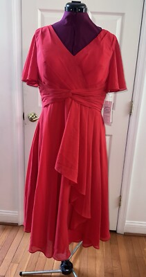 MU XIANG CHEN Red Evening Dress  Rides Maid Dress MWT Sz 16