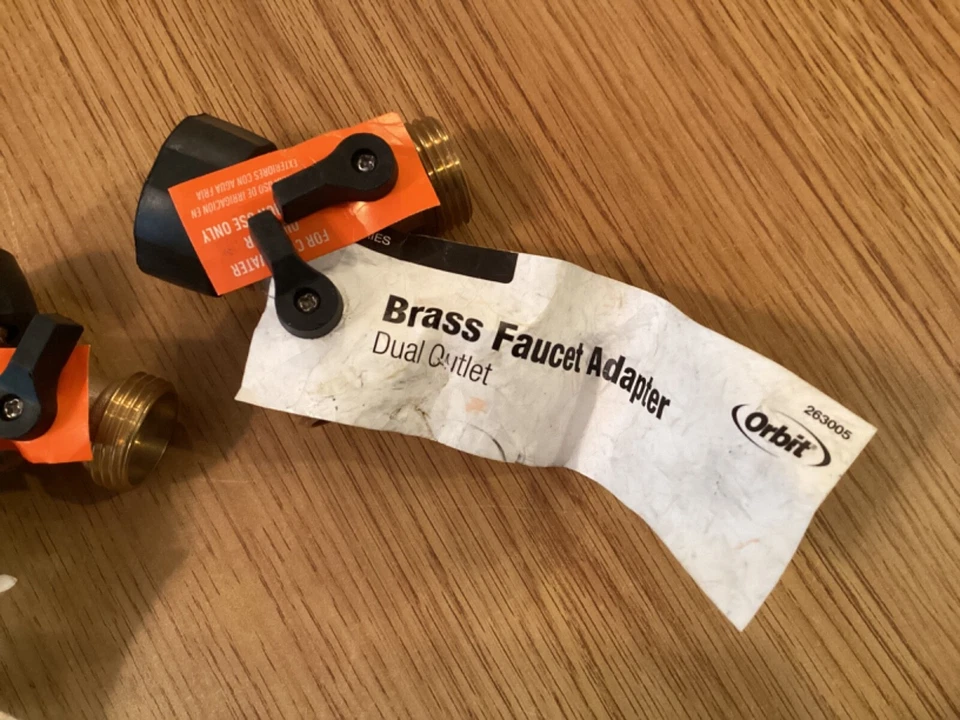 2 - Divisor de grifo de jardín de 2 vías de latón resistente y divisor de manguera conexión de manguera de 3/4" Foto 4 de 4