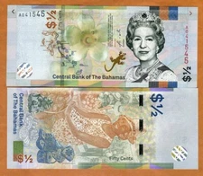 Bahamas, 1/2 dollar (50 cents), 2018 (2019), P-New, QEII, UNC New Issue