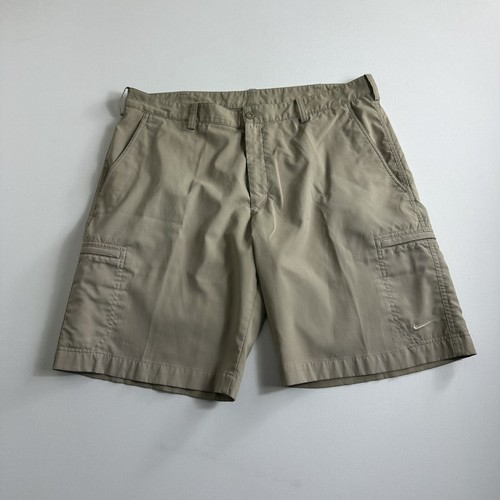 Nike Golf Shorts Mens 36 Khaki Tan Dri Fit Cargo Stretch Flat Front
