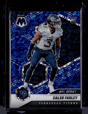 2021 MOSAIC BLUE NO HUDDLE ROOKIE NFL DEBUT /75 CALEB FARLEY TITANS
