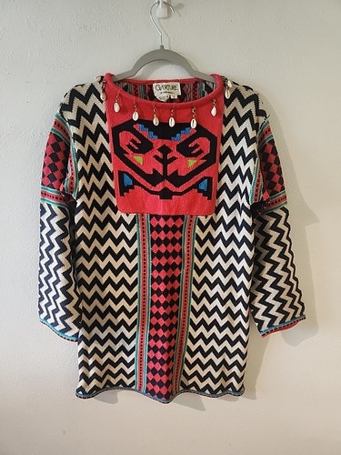 Vintage Aztec Geo Artsy Sweater Small VESNA BRICELJ Design Southwestern S