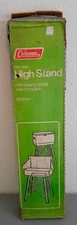 VINTAGE COLEMAN 591B499 FOLDING HIGH HI STAND ~ FOR CAMP STOVE & COOLER W/BOX