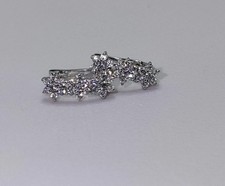 2 Ct Round Cut Simulated Diamond Women's Hoop Earrings In 14k White Gold Plated