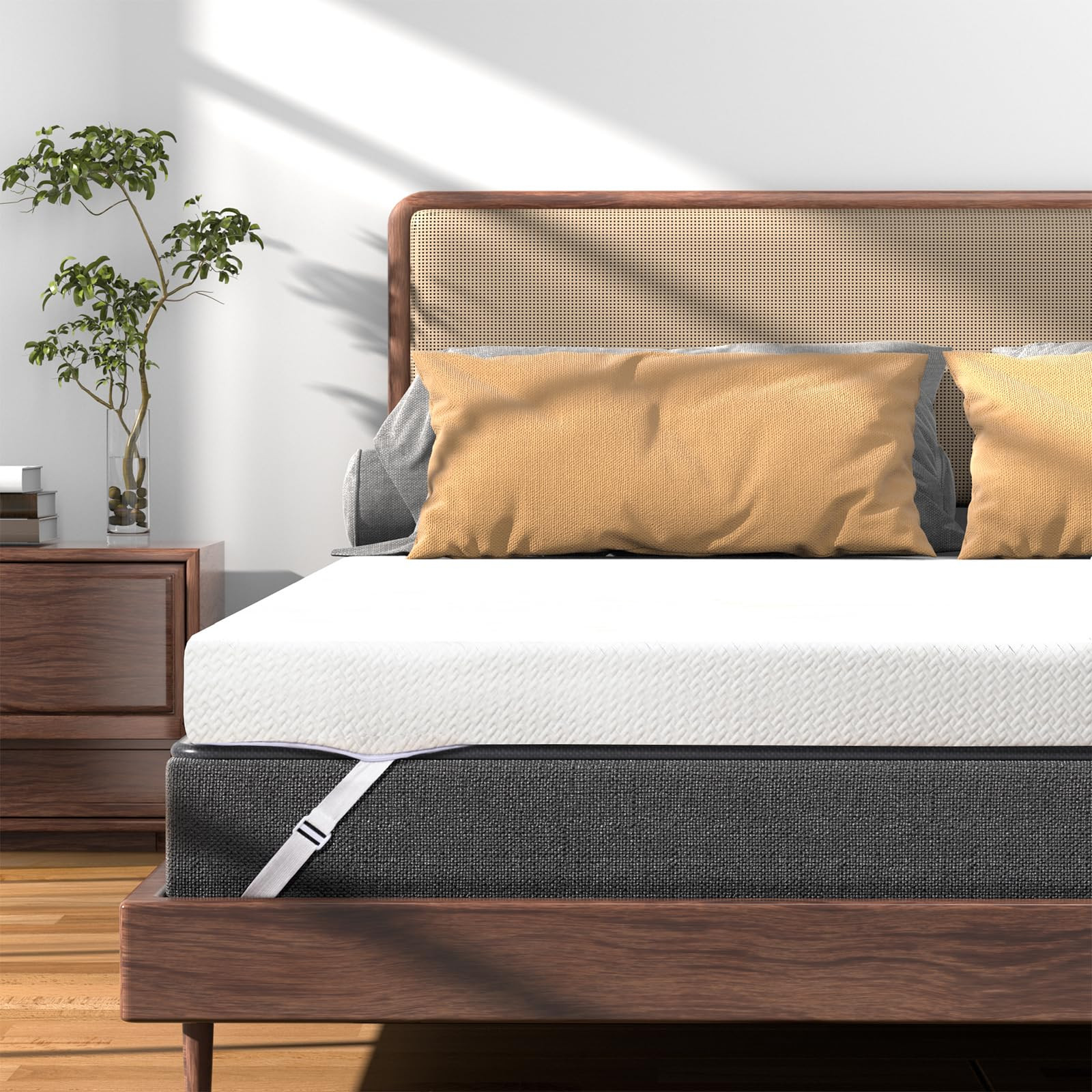 3 Inch Gel Memory Foam Mattress Topper King, Cooling Mattress Topper with Rem...