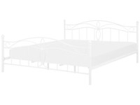 Romantisches Doppelbett Weiß Metall Mit Kopfteil Lattenrost 180X200 Cm Antlia