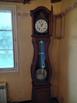 Horloge pendule comtoise ancienne XIXeme , avec mécanisme d'horlogerie tbe - Photo 1/4