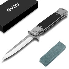 Folding Pocket Knife with G10 Handle, 7CR17 Stainless Steel EDC Knife with Sa...