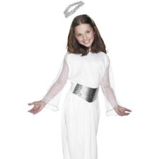 Angel Costume Kids Nativity White Dress with Halo