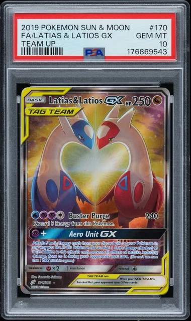 Pokemon 2019 Latias & Latios GX 170/181 Alt Art Team Up GEM MINT PSA 10