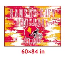 New Kansas Football Rug With Non-Skid Backing Carpet Man Cave Decor Gift 5'x7'