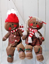 PBC International Musical Animated Plush Christmas Gingerbread Girl & Boy 18 "