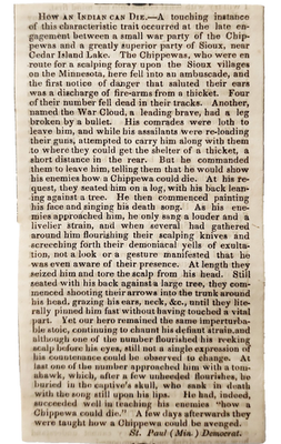 #ad 1854 Chippewa Sioux Minnesota War Cloud Article Clipping Connecticut Courant $34.99