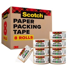 Scotch Box Lock Paper Packaging Tape 1.88in x 25yds Heavy Duty Adhesive Tape